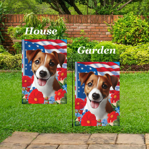 Jack Russell - Best of Breed  Patriotic I All-American Outdoor House and Garden Flag