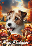 Jack Russell Wirehaired -  Best of Breed  Thanksgiving Outdoor House and Garden Flag