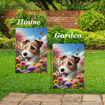 Jack Russell Wirehaired -  Best of Breed  Spring Butterflies Outdoor House and Garden Flag