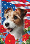 Jack Russell Wirehaired -  Best of Breed  Patriotic I All-American Outdoor House and Garden Flag