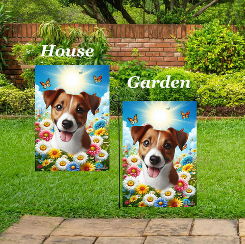 Jack Russell - Best of Breed  Summer Butterflies Outdoor House and Garden Flag