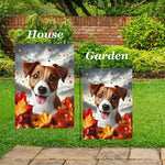Jack Russell - Best of Breed  Fall Leaves Outdoor House and Garden Flag