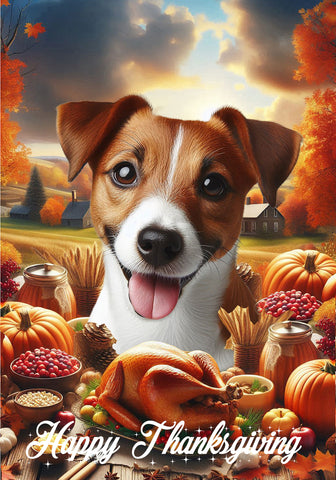 Jack Russell - Best of Breed  Thanksgiving Outdoor House and Garden Flag