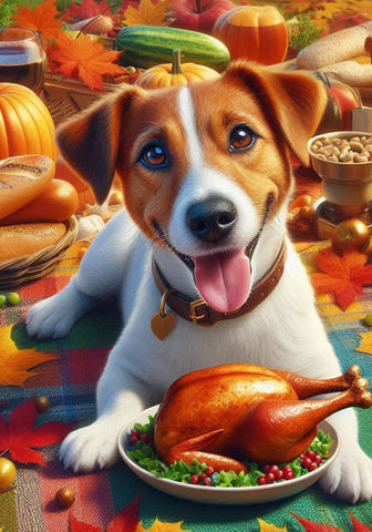 Jack Russell - Best of Breed DCR Thanksgiving Outdoor House and Garden Flag