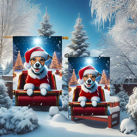 Jack Russell - Best of Breed DCR Christmas Outdoor House and Garden Flag