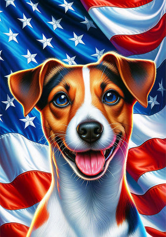 Jack Russell - Best of Breed DCR Patriotic III   Outdoor House and Garden Flag