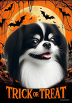 Japanese Chin Black/White - Best of Breed  Halloween Outdoor House and Garden Flag