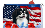 Japanese Chin Black/White - Best of Breed Patriotic Mailbox Cover Hi-Grade Vinyl 6" x 19"