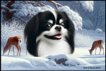 Japanese Chin Black/White - Best of Breed Winter Wonderland Floor Mat Tufted Loop 18" x 27"