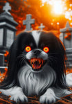 Japanese Chin Black and White -  Best of Breed DCR Halloween Outdoor House and Garden Flag