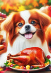 Japanese Chin Red and White -  Best of Breed DCR Thanksgiving Outdoor House and Garden Flag