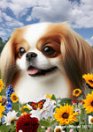 Japanese Chin Red/White - Best of Breed  Summer Fields Outdoor House and Garden Flag