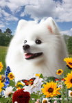 Japanese Spitz -  Best of Breed  Summer Fields Outdoor House and Garden Flag