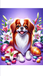 Japanese Chin Red and White -  Best of Breed DCR Easter Holiday    Outdoor House and Garden Flag