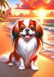 Japanese Chin Red and White -  Best of Breed DCR Summer Sunset Outdoor House and Garden Flag