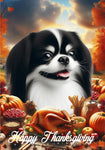 Japanese Chin Black/White - Best of Breed  Thanksgiving Outdoor House and Garden Flag