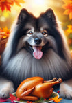 Keeshond -  Best of Breed DCR Thanksgiving Outdoor House and Garden Flag