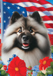 Keeshond - Best of Breed  Patriotic I All-American Outdoor House and Garden Flag