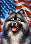 Keeshond -  Best of Breed DCR Patriotic III   Outdoor House and Garden Flag