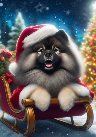 Keeshond -  Best of Breed DCR Christmas Outdoor House and Garden Flag