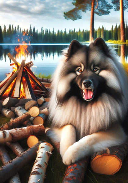 Keeshond -  Best of Breed DCR Summer Camping   Outdoor House and Garden Flag