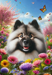 Keeshond - Best of Breed  Spring Butterflies Outdoor House and Garden Flag