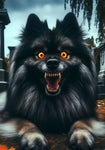 Keeshond -  Best of Breed DCR Halloween Outdoor House and Garden Flag