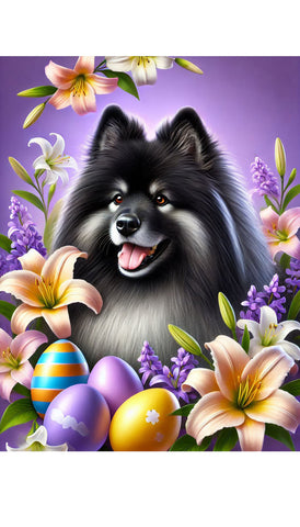 Keeshond -  Best of Breed DCR Easter Holiday    Outdoor House and Garden Flag