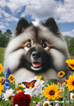 Keeshond - Best of Breed  Summer Fields Outdoor House and Garden Flag