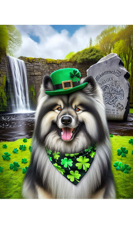 Keeshond -  Best of Breed DCR Saint Patricks Day Day Outdoor House and Garden Flag