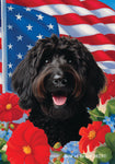 Labradoodle Black - Best of Breed  Patriotic I All-American Outdoor House and Garden Flag