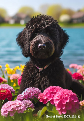 Labradoodle Black -  Best of Breed DCR Spring House and Garden Flag