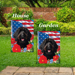 Labradoodle Black - Best of Breed  Patriotic I All-American Outdoor House and Garden Flag