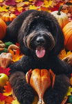 Labradoodle Black -  Best of Breed DCR Thanksgiving Outdoor House and Garden Flag