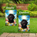 Labradoodle Black - Best of Breed  Summer Butterflies Outdoor House and Garden Flag