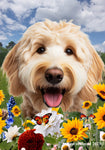 Labradoodle Blonde - Best of Breed  Summer Fields Outdoor House and Garden Flag