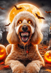 Labradoodle Blonde  -  Best of Breed DCR Halloween Outdoor House and Garden Flag