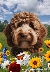 Labradoodle Chocolate - Best of Breed  Summer Fields Outdoor House and Garden Flag