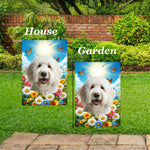 Labradoodle White -   Best of Breed  Summer Butterflies Outdoor House and Garden Flag