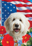 Labradoodle White -   Best of Breed  Patriotic I All-American Outdoor House and Garden Flag