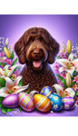 Labradoodle Chocolate -  Best of Breed DCR Easter Holiday    Outdoor House and Garden Flag