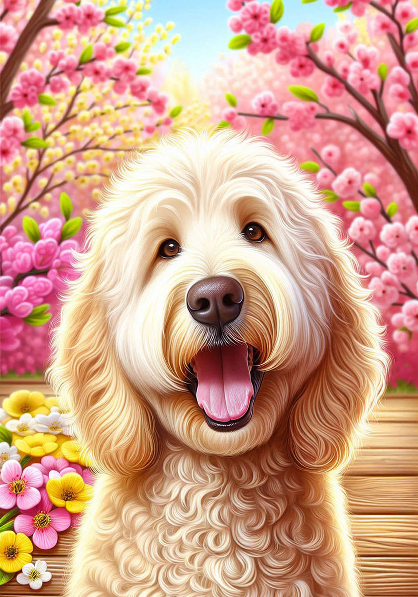 Labradoodle Blonde - Best of Breed DCR Spring II Outdoor House and Gar