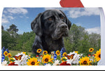 Black Labrador - Best of Breed Summer Flowers Mailbox Cover Hi-Grade Vinyl 6" x 19"