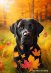 Black Labrador - Best of Breed DCR Falling Leaves Outdoor Flag