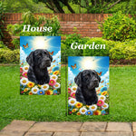 Black Labrador - Best of Breed  Summer Butterflies Outdoor House and Garden Flag