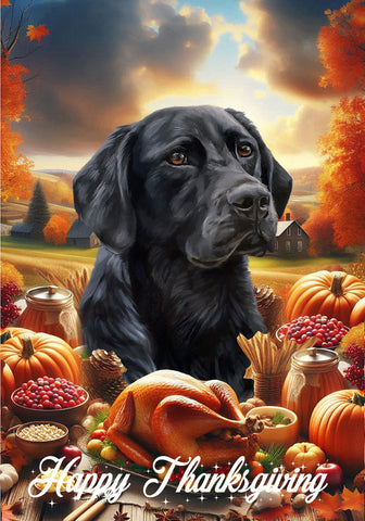 Black Labrador - Best of Breed  Thanksgiving Outdoor House and Garden Flag