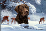 Chocolate Labrador - Best of Breed Winter Wonderland Floor Mat Tufted Loop 18" x 27"