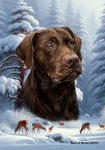 Chocolate Labrador - Best of Breed  Winter Wonderland Outdoor House and Garden Flag