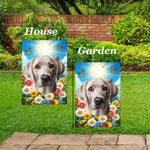 Silver Labrador -  Best of Breed  Summer Butterflies Outdoor House and Garden Flag