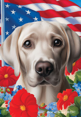 Silver Labrador -  Best of Breed  Patriotic I All-American Outdoor House and Garden Flag